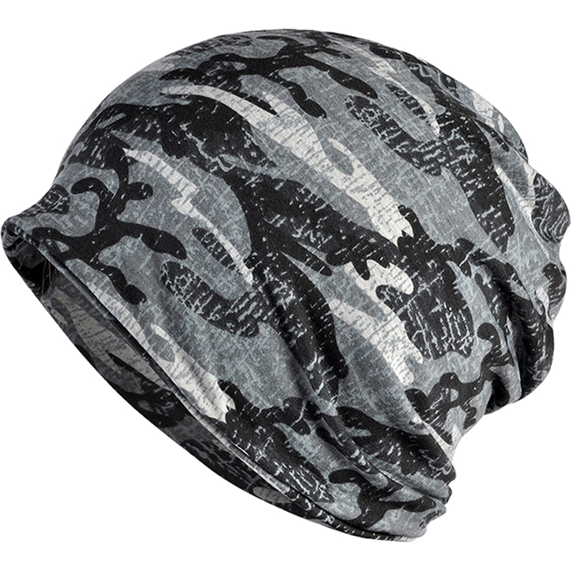 Cotton Material Fashion Camo Print Slouchy Beanie