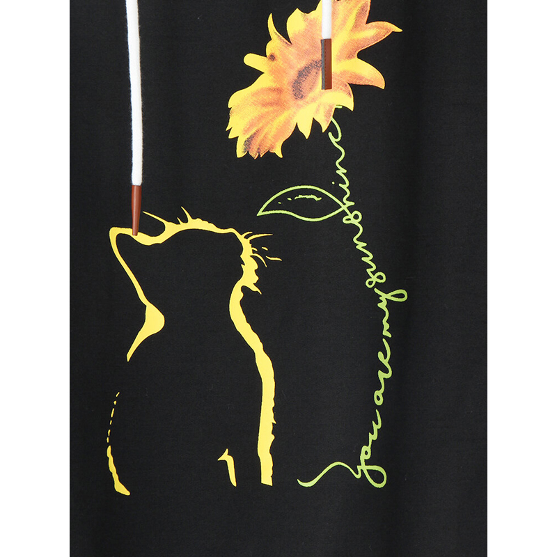 Cat Calico Print Hoodies